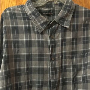 John Varvatos Charcoal Checkered Shirt XXL